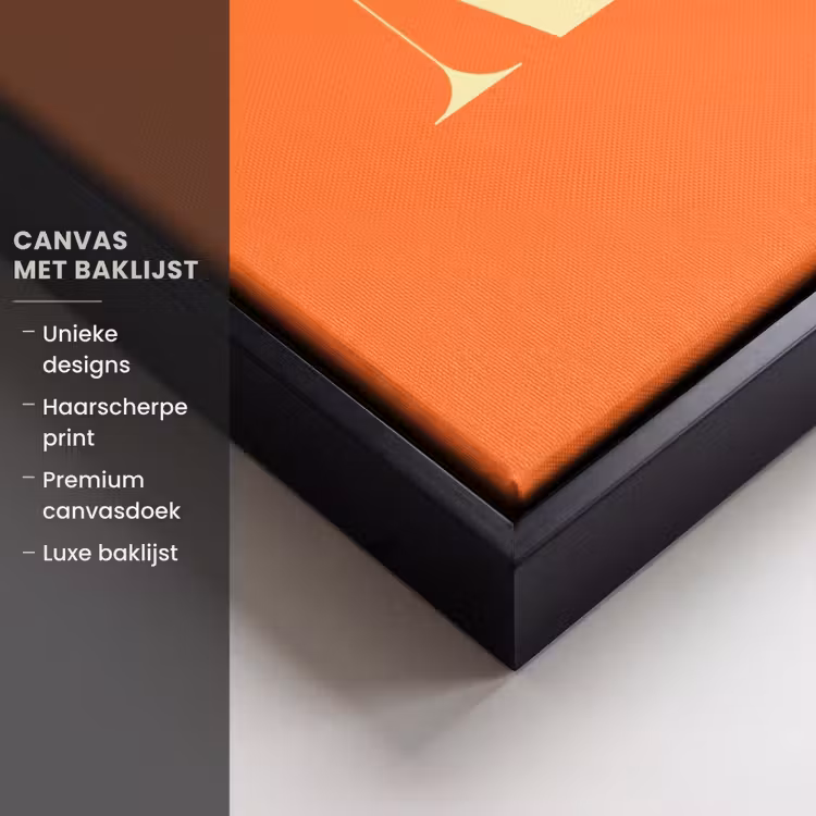 Canvas met lijst - Oranje - Gebroken wit - Nice — 5
