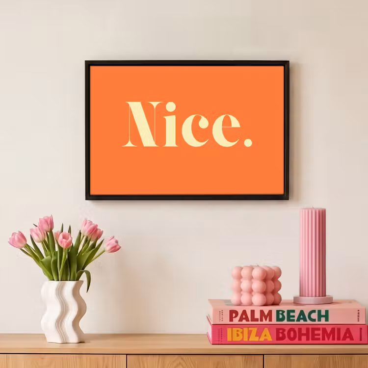 Canvas met lijst - Oranje - Gebroken wit - Nice — 8