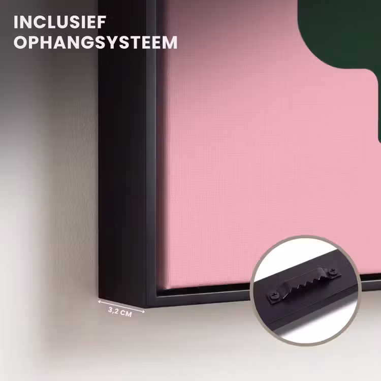Canvas met lijst - Roze - Tekstwolk - Groen - BLAH BLAH BLAH — 3