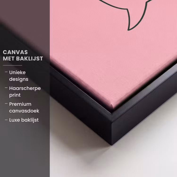 Canvas met lijst - Tekstwolkje - BLAH BLAH BLAH - Roze — 5