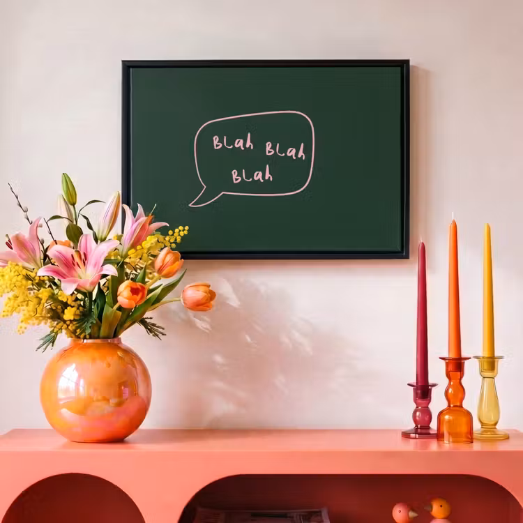 Canvas met lijst - Tekstwolkje - Donkergroen - BLAH BLAH BLAH — 4