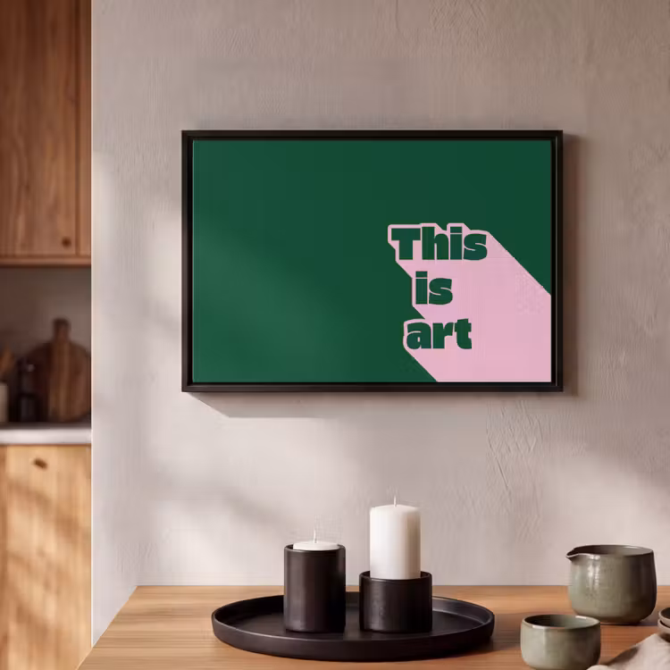 Canvas met lijst - This is art - Schaduw - Roze — 2