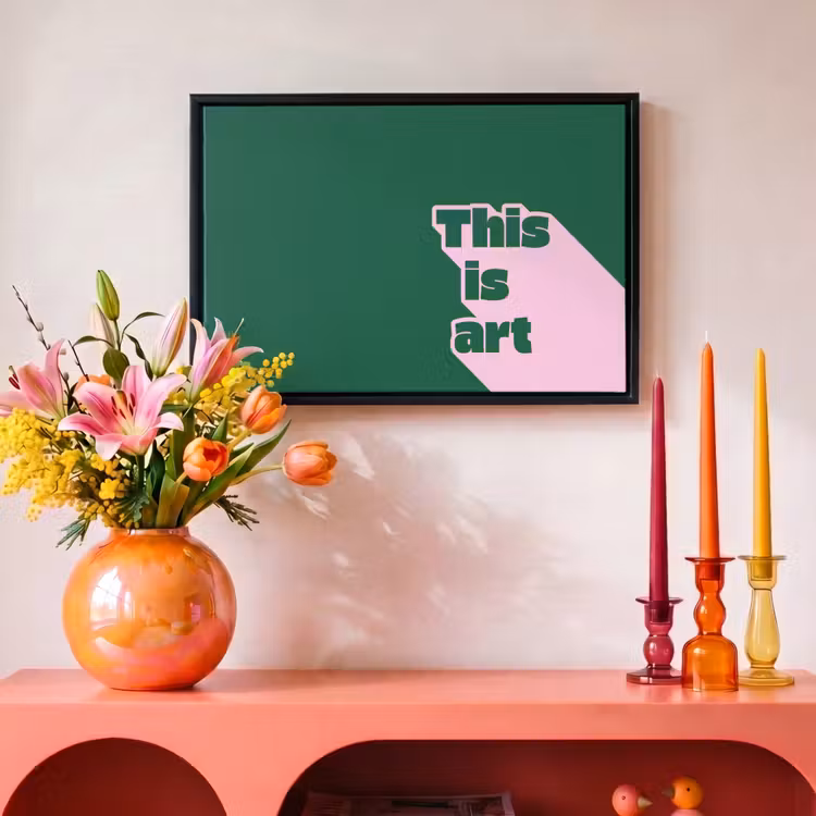 Canvas met lijst - This is art - Schaduw - Roze — 4