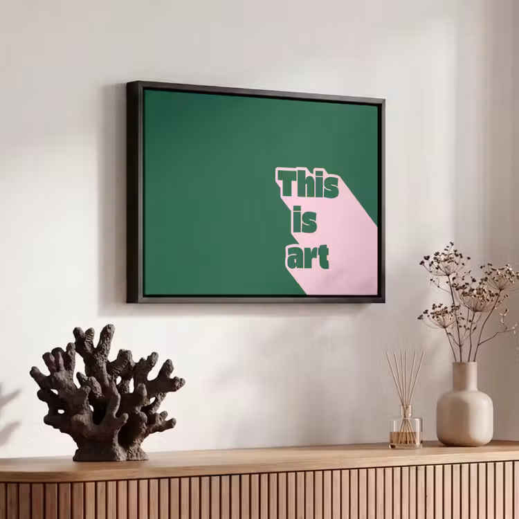Canvas met lijst - This is art - Schaduw - Roze — 6