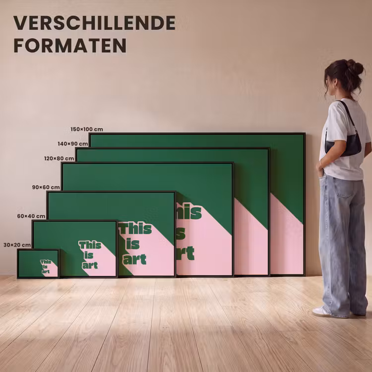 Canvas met lijst - This is art - Schaduw - Roze — 7
