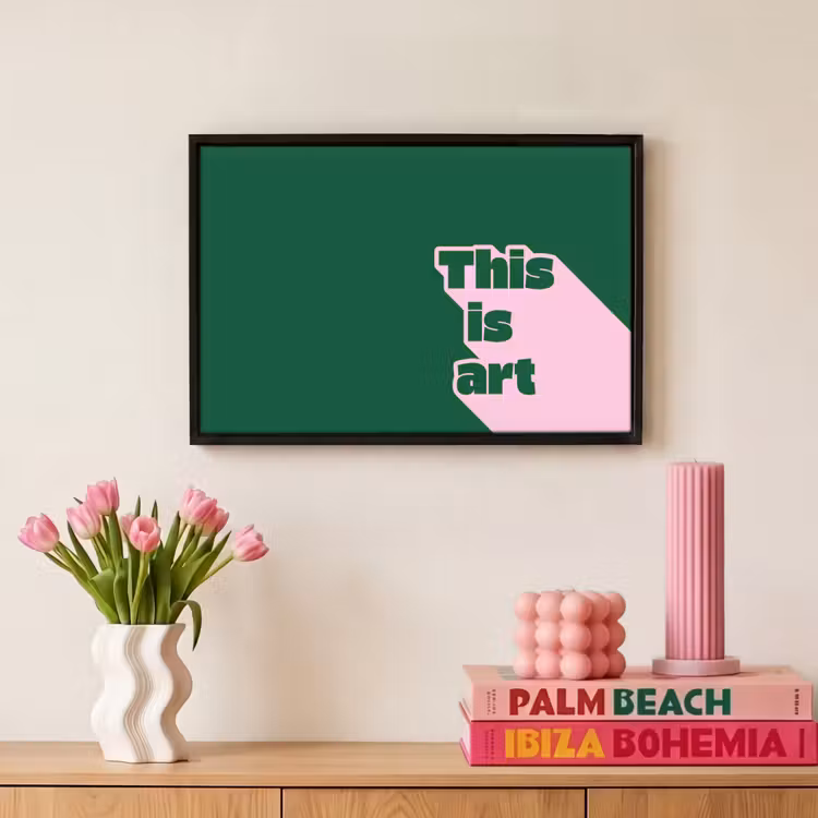 Canvas met lijst - This is art - Schaduw - Roze — 8