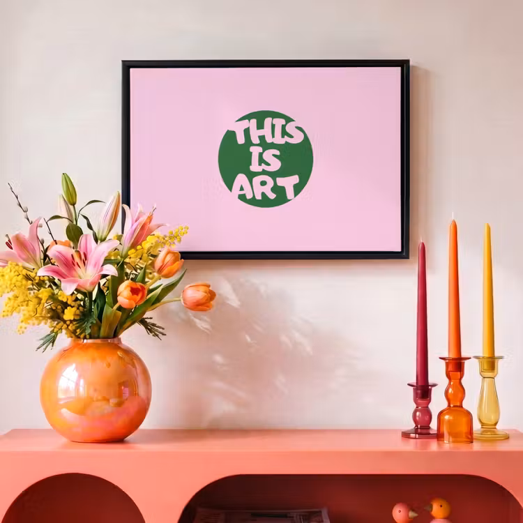 Canvas met lijst - This is art - Tekst - Cirkel - Groen — 4