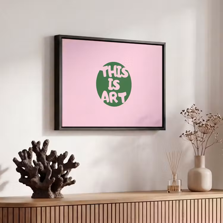Canvas met lijst - This is art - Tekst - Cirkel - Groen — 6