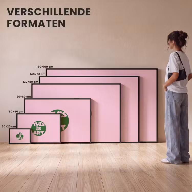 Canvas met lijst - This is art - Tekst - Cirkel - Groen — 7