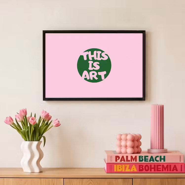 Canvas met lijst - This is art - Tekst - Cirkel - Groen — 8