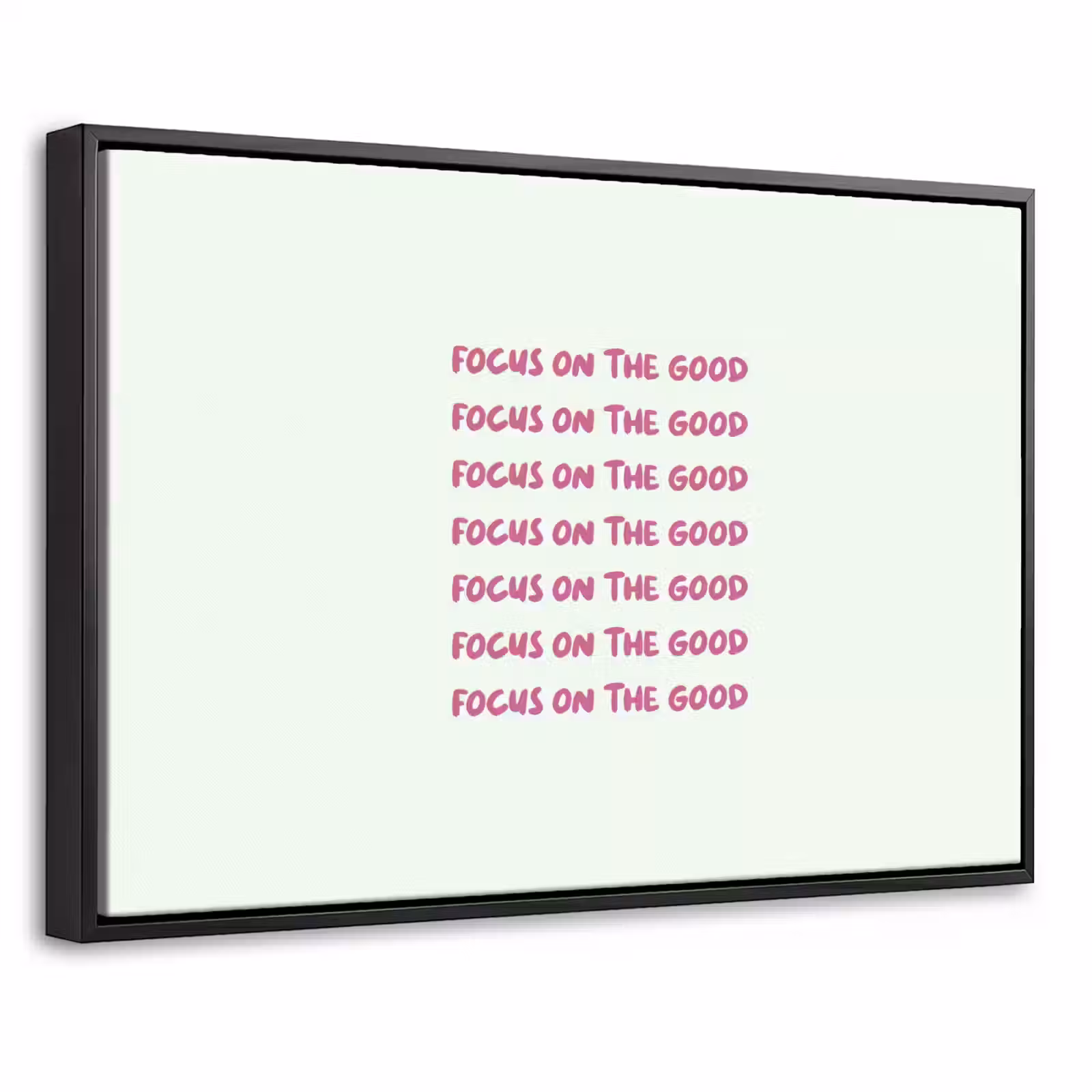 Canvas met lijst - Focus on the good - Roze — 1