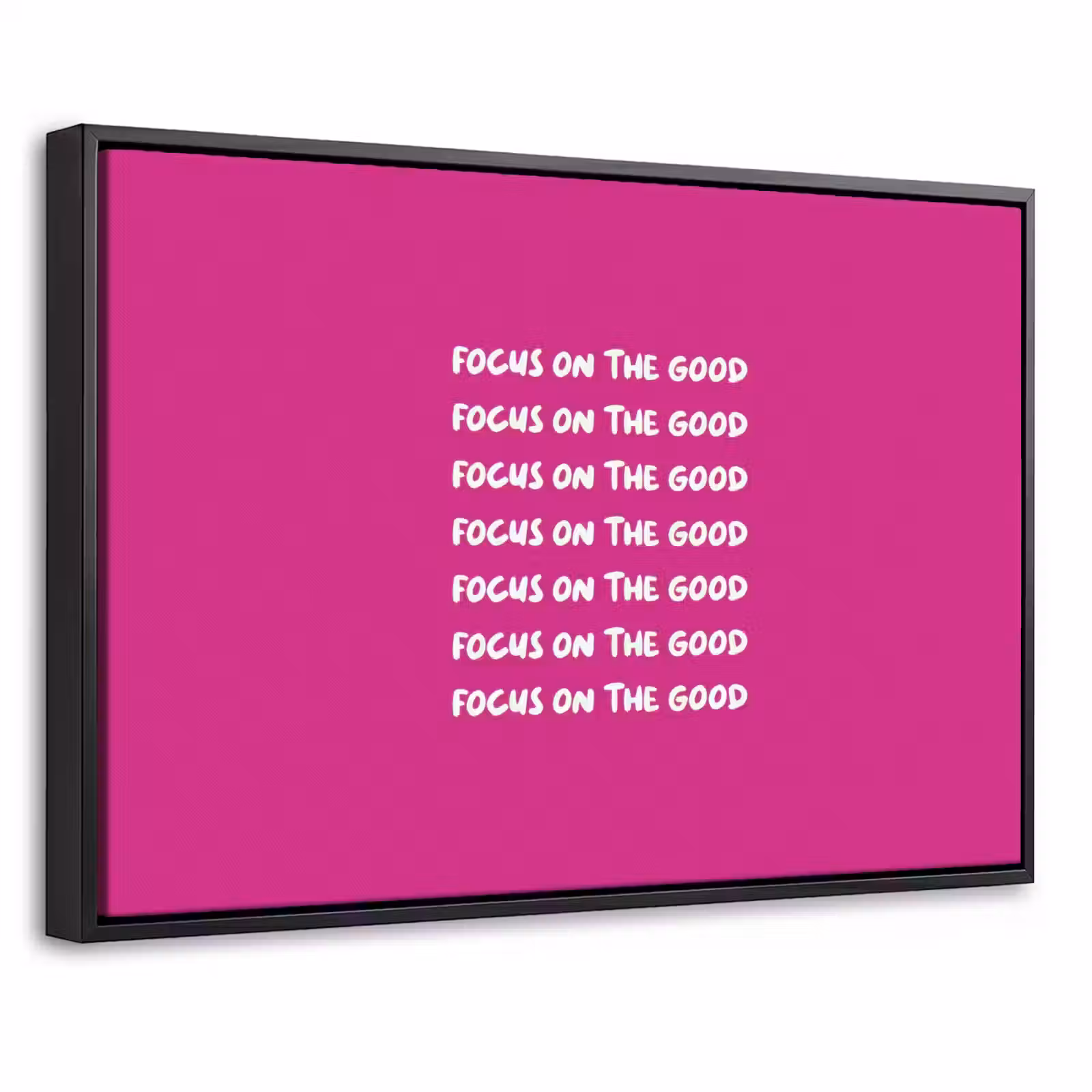 Canvas met lijst - Focus on the good - Roze - wit — 1