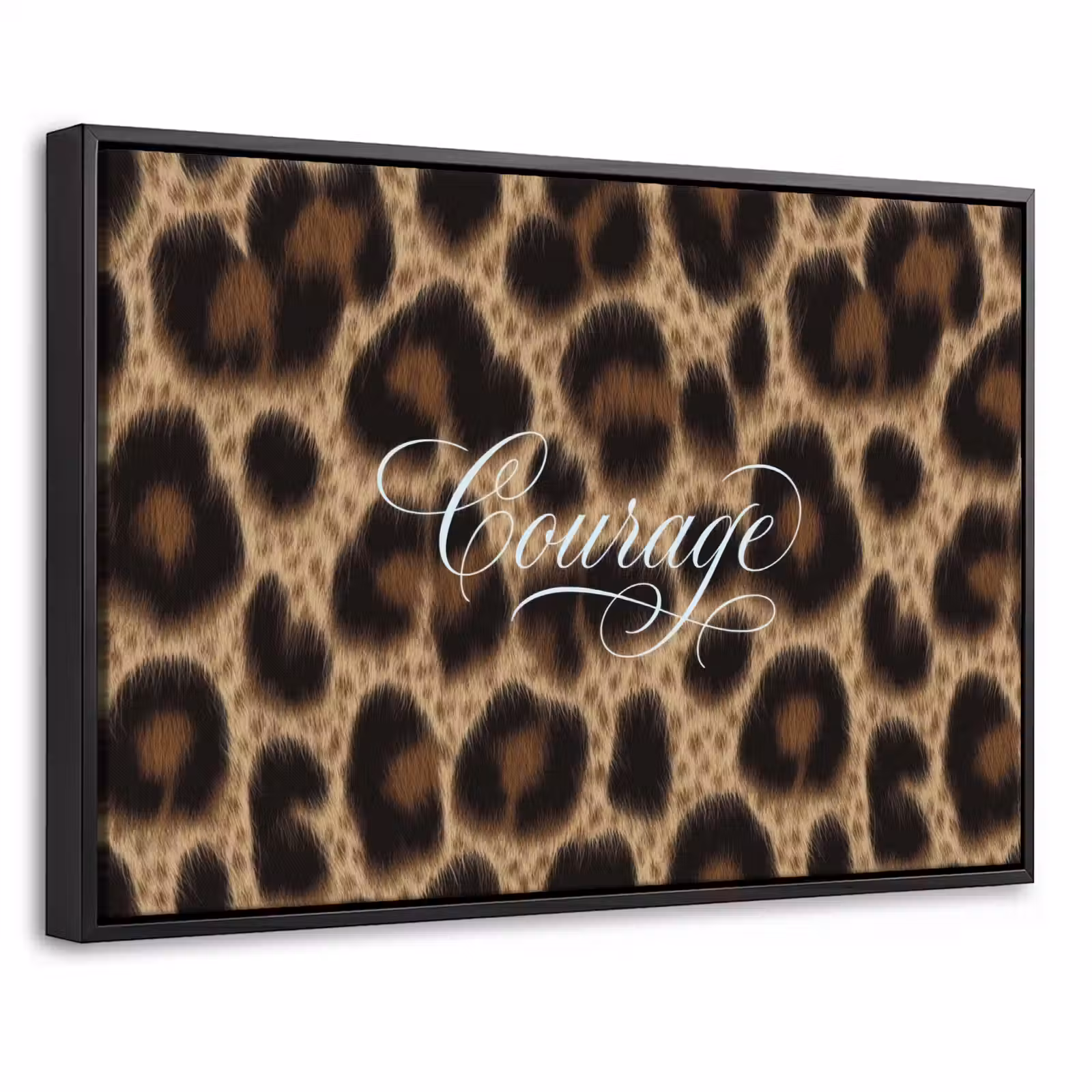 Canvas met lijst - Luipaardprint - Bruin - Courage - Sierlijk — 1