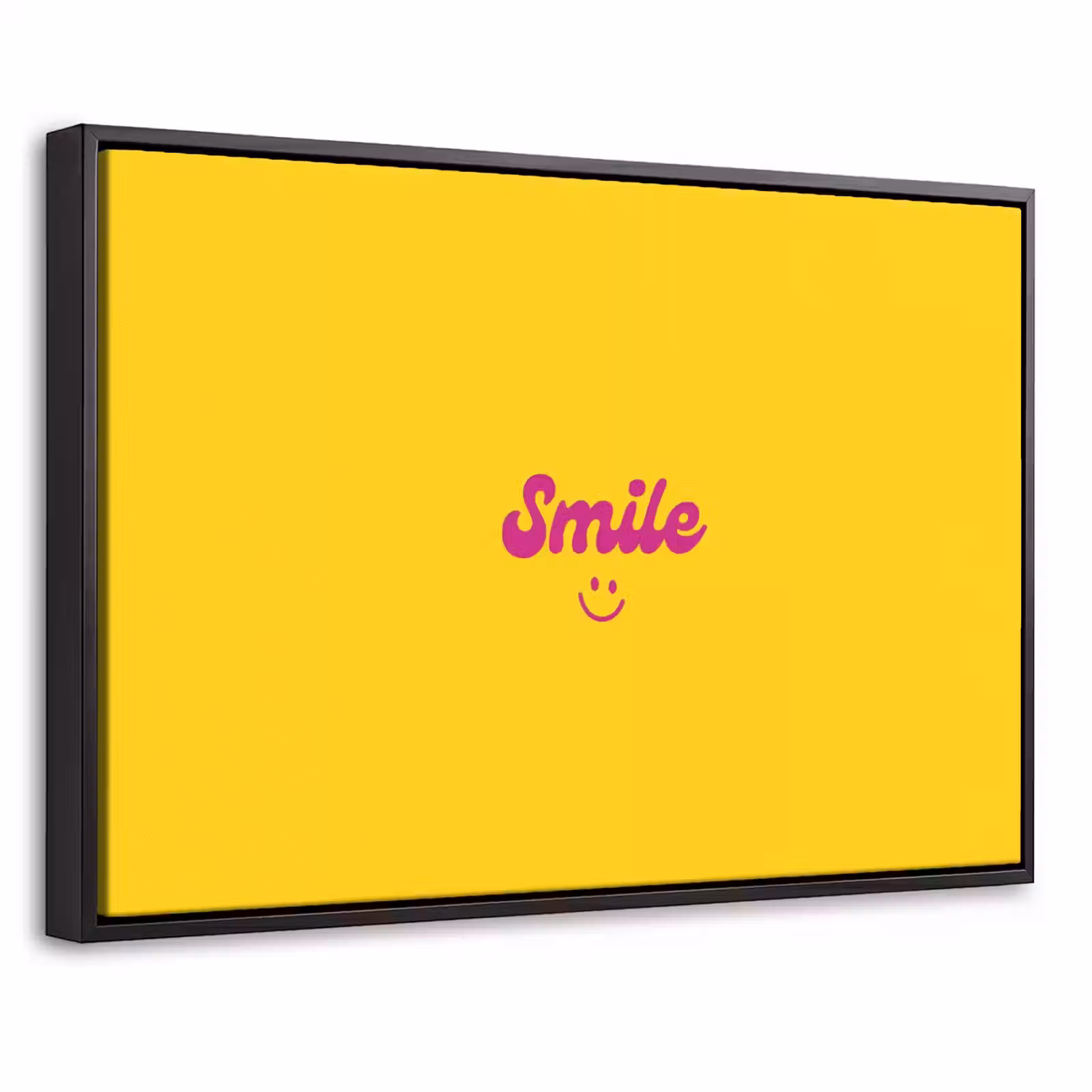Canvas met lijst - Smile - Geel - Roze — 1