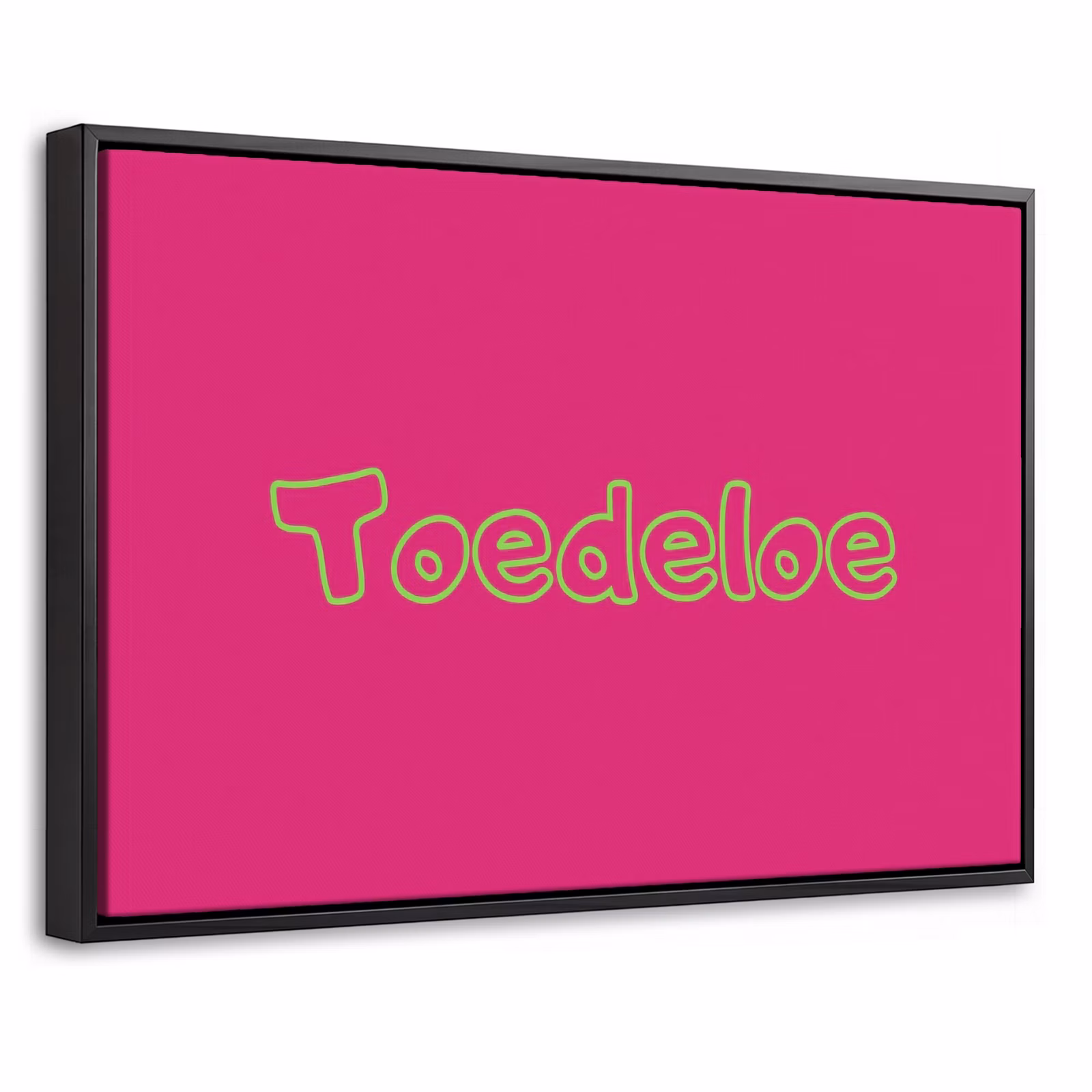 Canvas met lijst - Toedeloe - Groen - Roze — 1