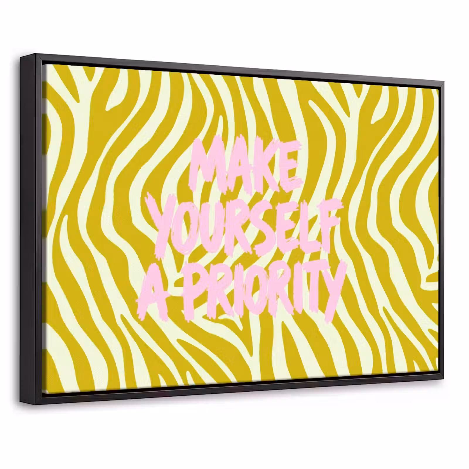 Canvas met lijst - Zebraprint - Priority - Roze — 1