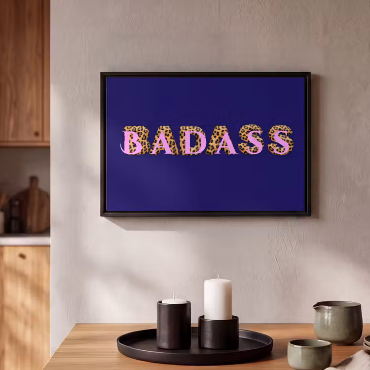 Canvas met lijst - Badass - Panterpint - Schaduw - Roze — 2