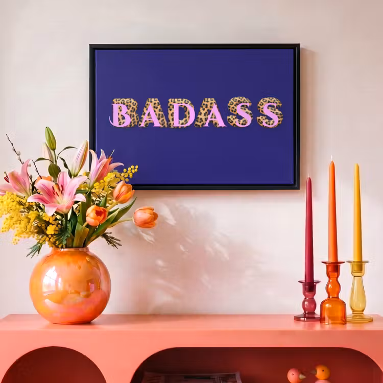 Canvas met lijst - Badass - Panterpint - Schaduw - Roze — 4