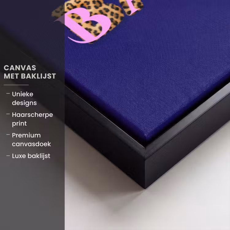 Canvas met lijst - Badass - Panterpint - Schaduw - Roze — 5