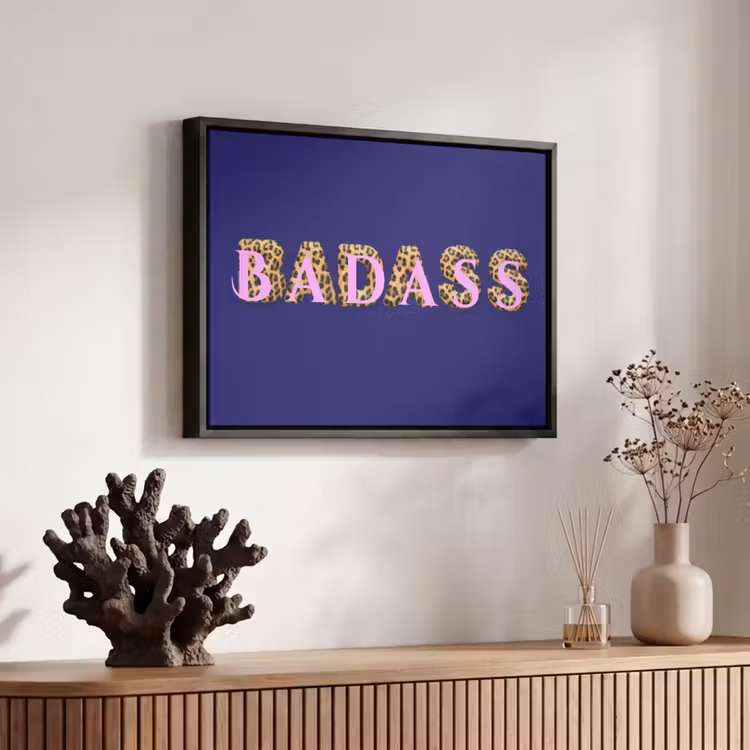 Canvas met lijst - Badass - Panterpint - Schaduw - Roze — 6