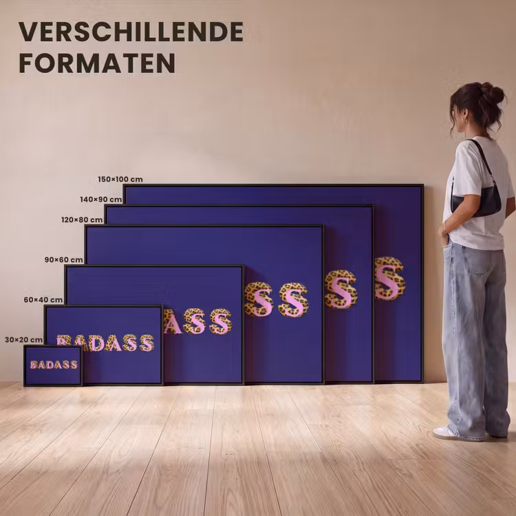 Canvas met lijst - Badass - Panterpint - Schaduw - Roze — 7