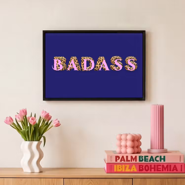 Canvas met lijst - Badass - Panterpint - Schaduw - Roze — 8