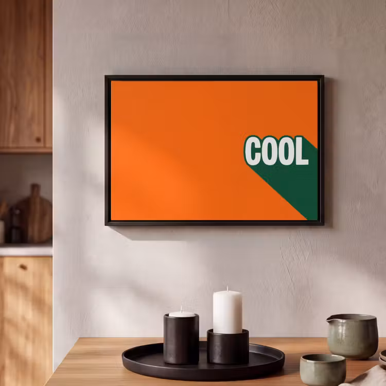 Canvas met lijst - Cool - Oranje - Groen — 2