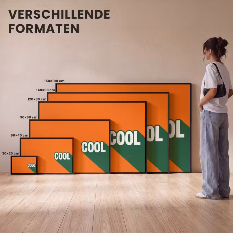 Canvas met lijst - Cool - Oranje - Groen — 7
