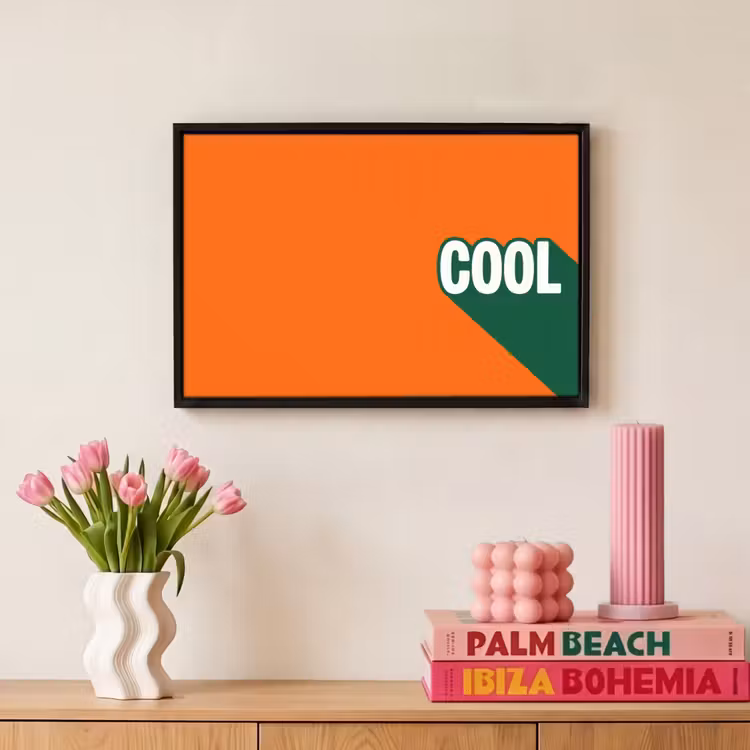 Canvas met lijst - Cool - Oranje - Groen — 8