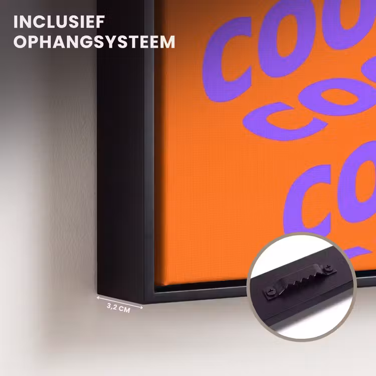 Canvas met lijst - Cool - Paars - Oranje — 3