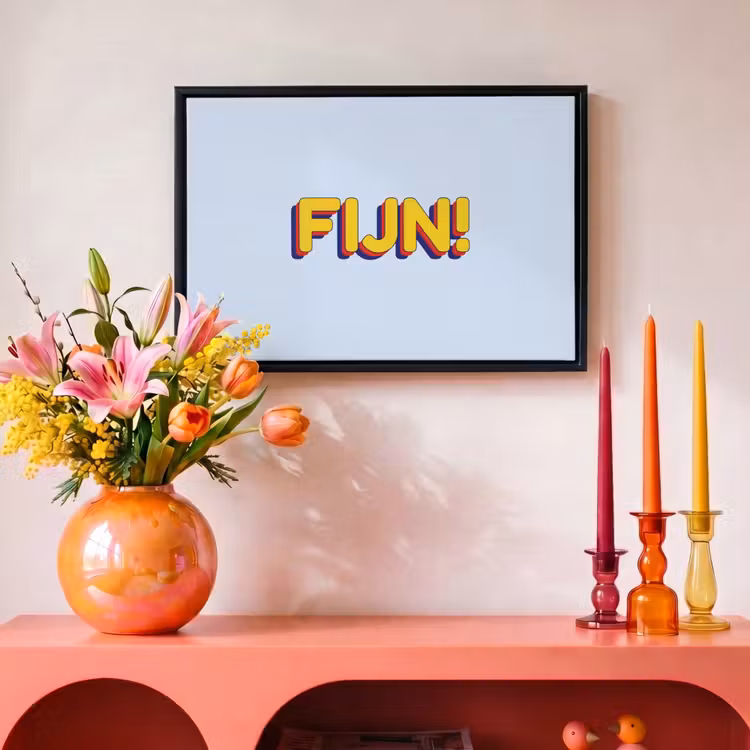 Canvas met lijst - Fijn - Geel - Oranje — 4