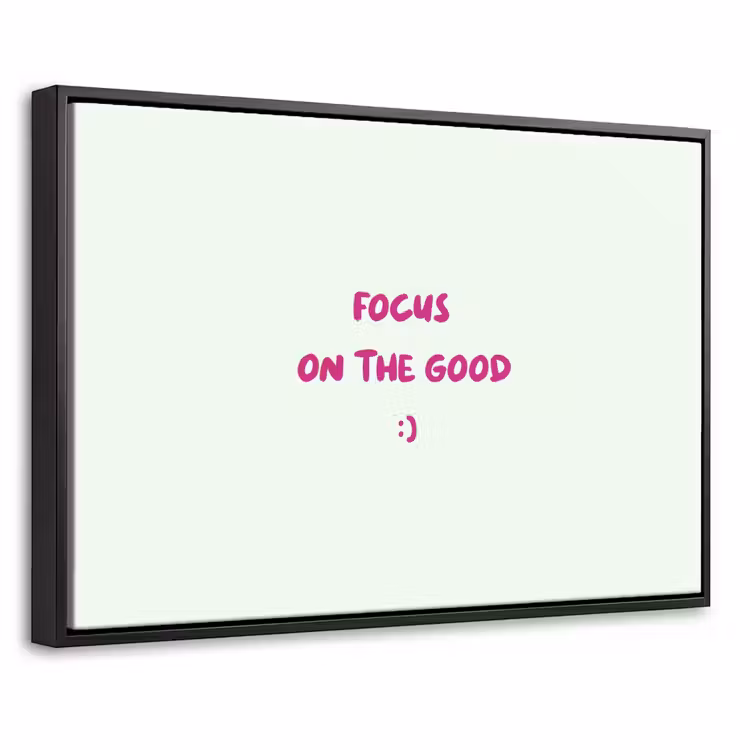 Canvas met lijst - Focus - Beige - Roze - Smiley — 1