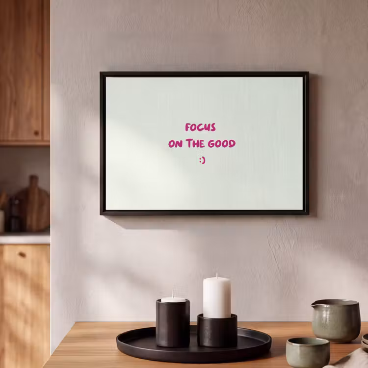 Canvas met lijst - Focus - Beige - Roze - Smiley — 2