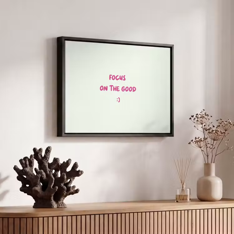 Canvas met lijst - Focus - Beige - Roze - Smiley — 6