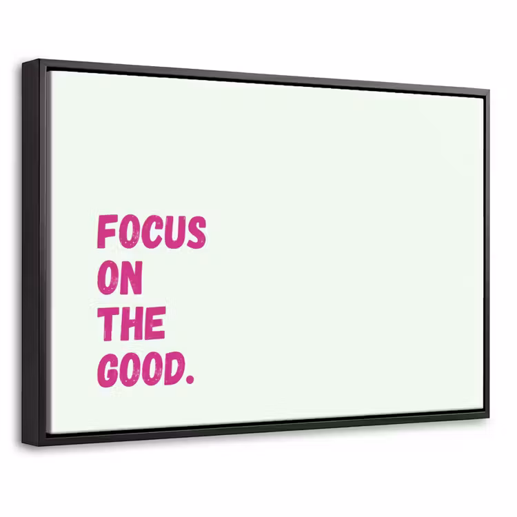 Canvas met lijst - Focus on the good - Beige - Roze — 1