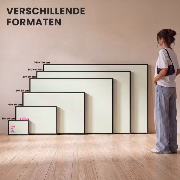 Canvas met lijst - Focus on the good - Beige - Roze — 7