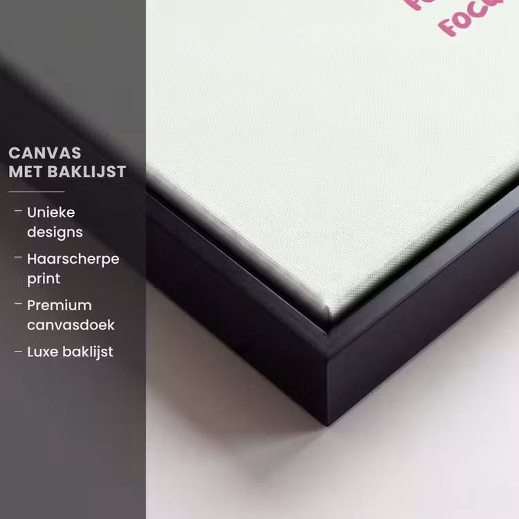 Canvas met lijst - Focus on the good - Roze — 5