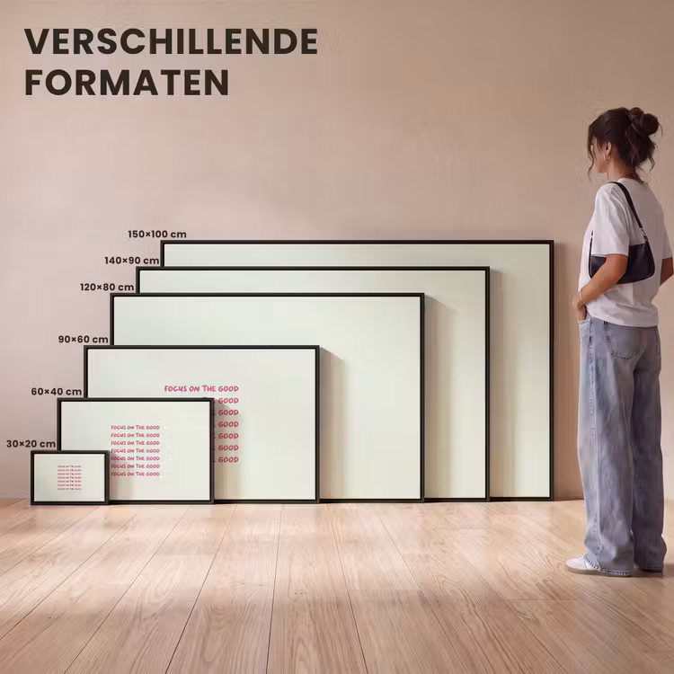 Canvas met lijst - Focus on the good - Roze — 7