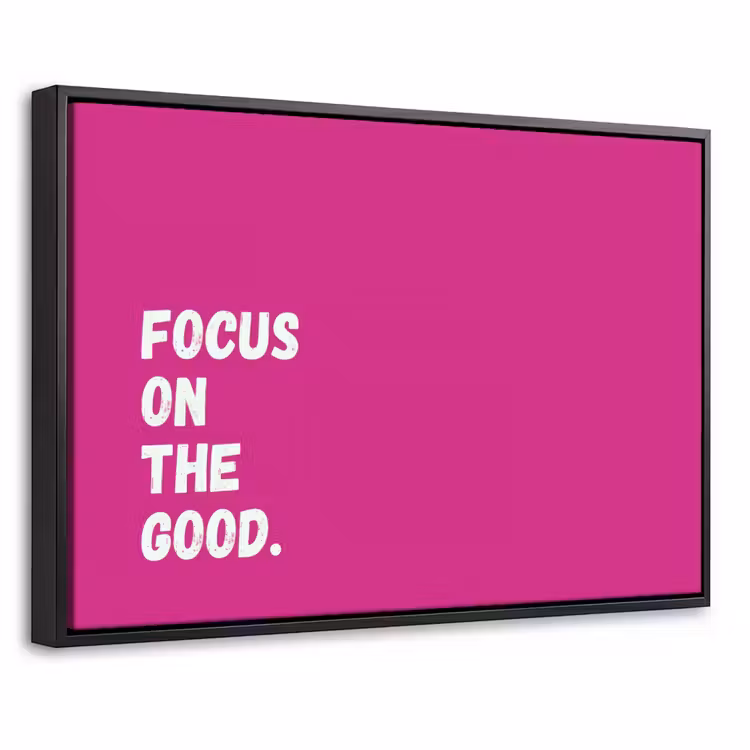Canvas met lijst - Focus on the good - Roze - Simple — 1