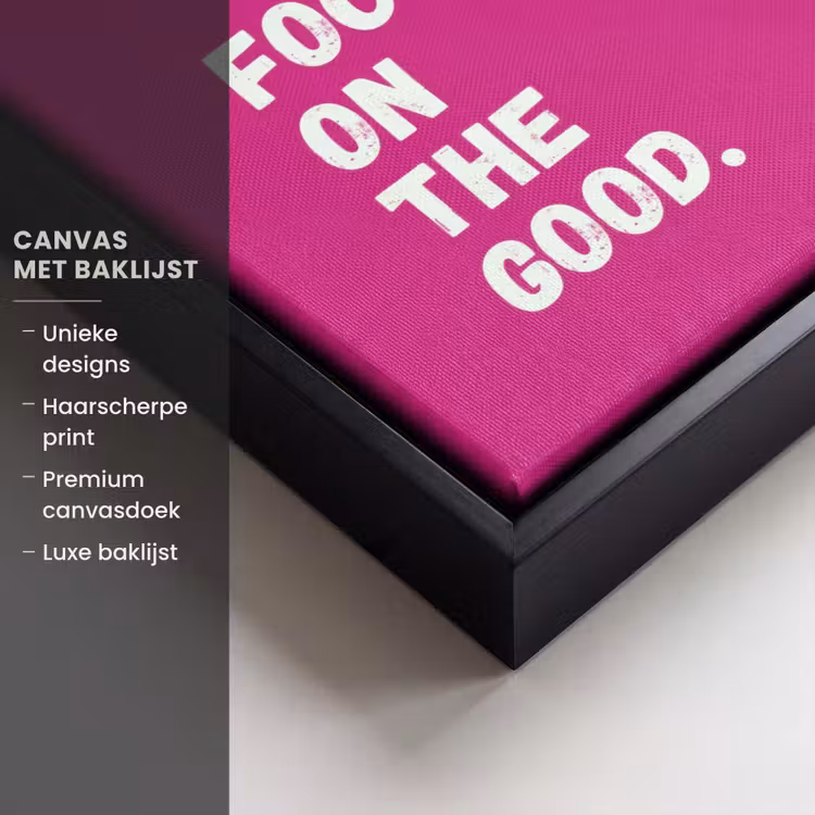 Canvas met lijst - Focus on the good - Roze - Simple — 5