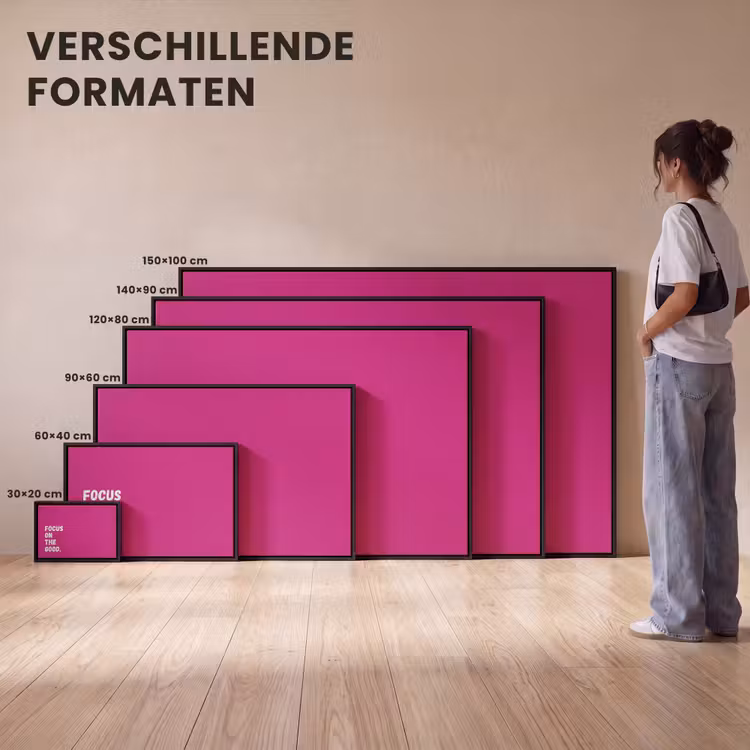 Canvas met lijst - Focus on the good - Roze - Simple — 7