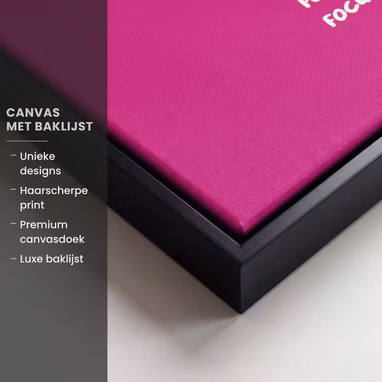 Canvas met lijst - Focus on the good - Roze - wit — 5