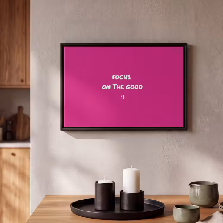 Canvas met lijst - Focus - Smiley - Roze — 2