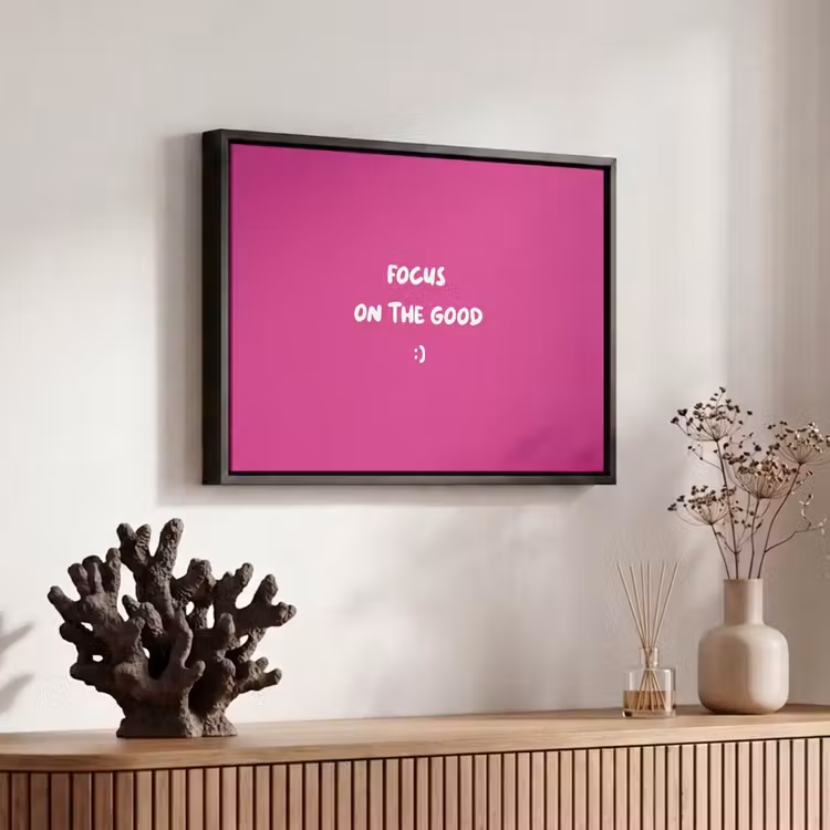 Canvas met lijst - Focus - Smiley - Roze — 6