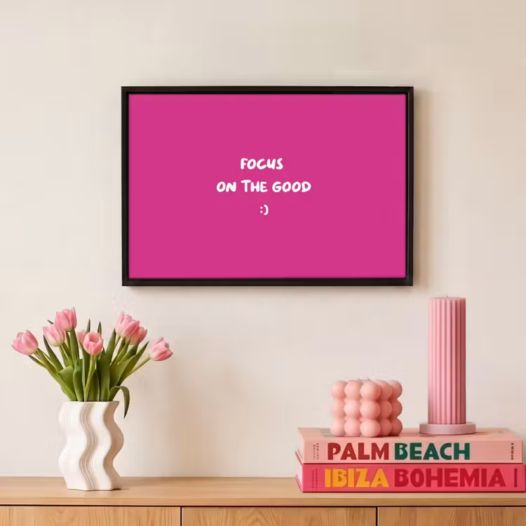 Canvas met lijst - Focus - Smiley - Roze — 8