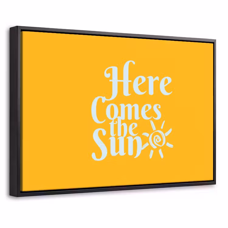Canvas met lijst - Geel - Blauw - Here comes the sun — 1