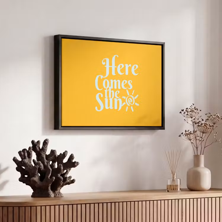 Canvas met lijst - Geel - Blauw - Here comes the sun — 6