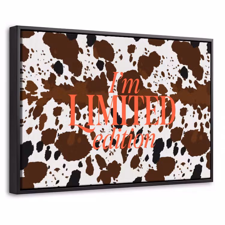 Canvas met lijst - Koeienprint - Limited edition - Rood — 1