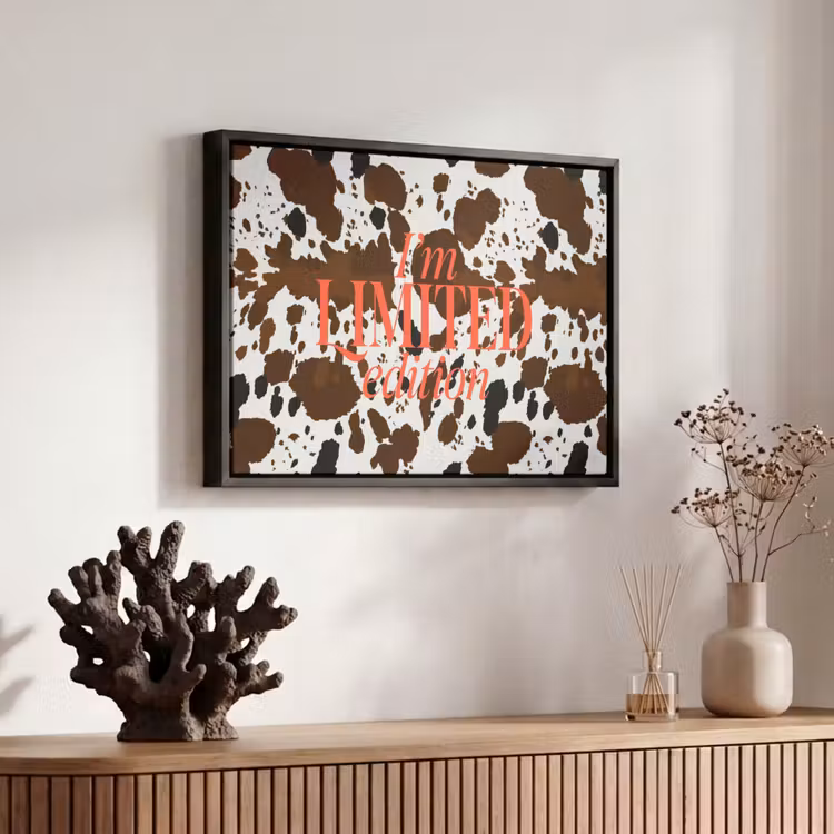 Canvas met lijst - Koeienprint - Limited edition - Rood — 6
