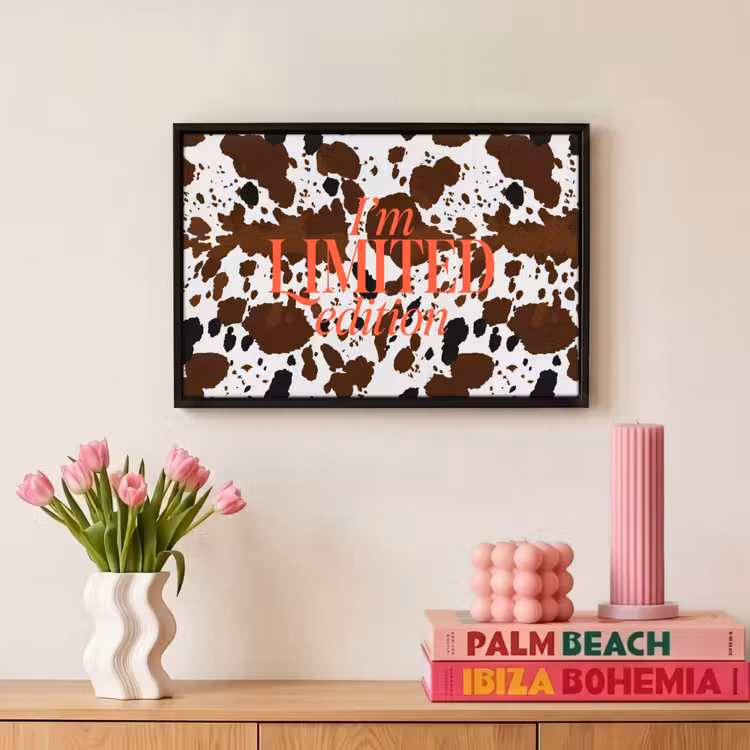 Canvas met lijst - Koeienprint - Limited edition - Rood — 8